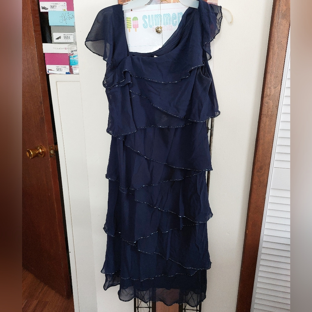 Parta Elegant Navy Blue Women's Dress
